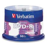 Verbatim DVD+R DISC, 4.7 GB, 16X, SPINDLE, WHITE, 50/PACK (2072233)