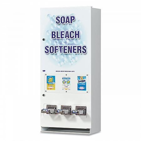 Coin-Operated Soap Vender, 3-Column, 16.25 x 9.5 x 37.75, White/Blue (394100)