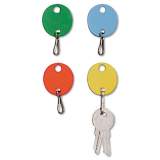 SteelMaster Oval Snap-Hook Key Tags, Plastic, 1 1/2 x 1 1/2, Assorted, 20/Pack (2018009W47)