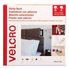 VELCRO Sticky-Back Fasteners, Removable Adhesive, 0.75" x 49 ft, White (30633)