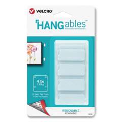 VELCRO HANGables Removable Wall Fasteners, 0.75" x 1.75", White, 8/Pack (95185)