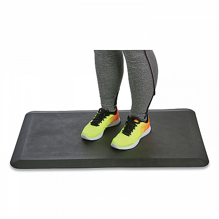 Anti-Fatigue Mat, Rectangular, Black Textured Surface, 35.25