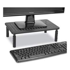 Mind Reader Adjustable Rectangular Monitor Stand, 14" x 9" x 3.25" to 5.25", Black, Supports 44 lbs (24395823)
