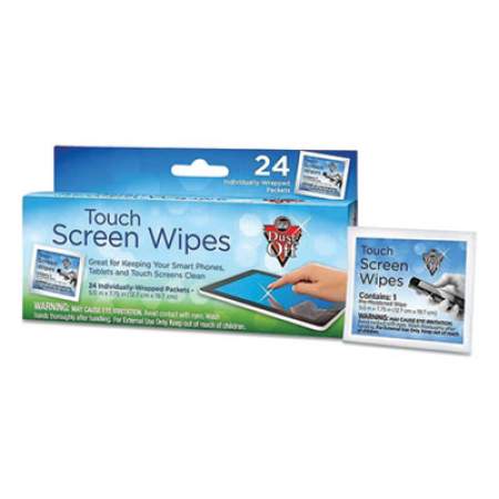 Dust-Off Touch Screen Wipes, 5 x 7.75, 24 Individual Foil Packets (634920)