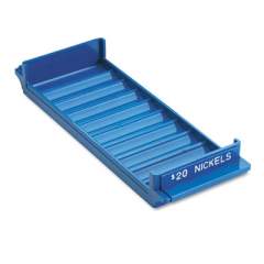 MMF Porta-Count System Rolled Coin Plastic Storage Tray, Interlockable, Stackable, 3.75 x 10.5 x 1.63, Blue (212080508)