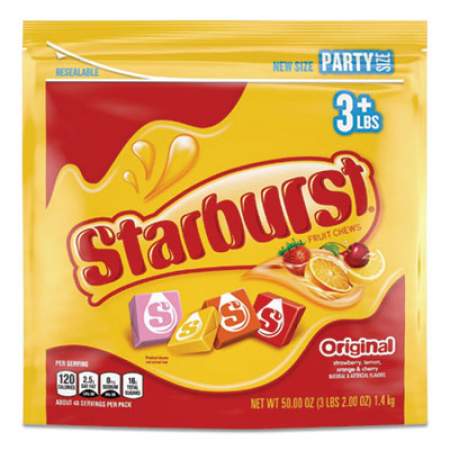 Starburst Original Fruit Chews, Cherry; Lemon; Orange; Strawberry, 50 oz Bag (28086)