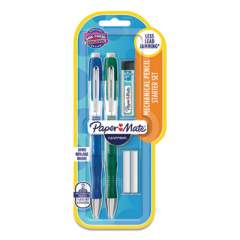 Paper Mate Clearpoint Elite Mechanical Pencils, 0.7 mm, HB (#2), Black Lead, Blue and Green Barrels, 2/Pack (1799404)