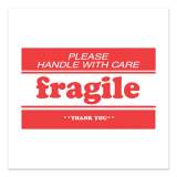 Decker Tape Products Pre-Printed Message Labels, Fragile-Please Handle with Care-Thank You, 2 x 3, White/Red, 500/Roll (64678)