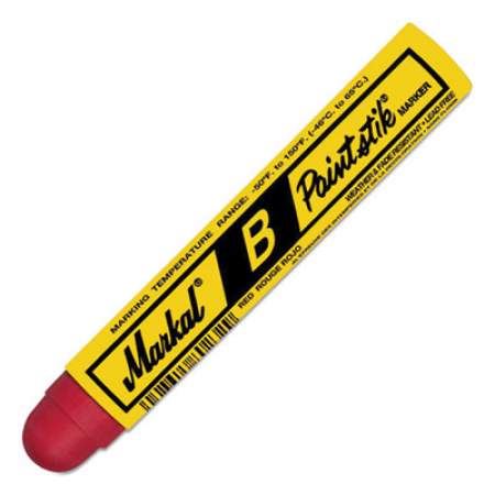 Markal PaintStik B Solid Paint Crayon, 0.69" x 4.75", Red, 12/Box (80222)