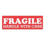 Tape Logic Pre-Printed Message Labels, Fragile Handle with Care, 1.5 x 4, Red/White, 500/Roll (DL8010)