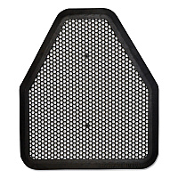 Urinal Mat, Shield-Shaped, Black Non-Slip Perforated Surface, 20.75" x 18.5", 6/Carton (220206)