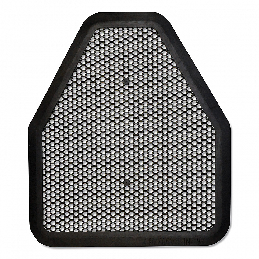 Urinal Mat, Shield-Shaped, Black Non-Slip Perforated Surface, 20.75" x 18.5", 6/Carton (220206)