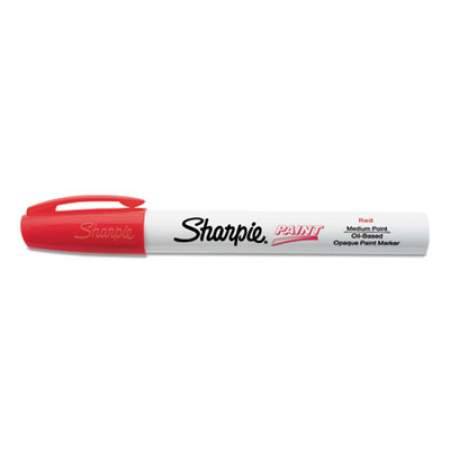 Sharpie Permanent Paint Marker, Medium Bullet Tip, Red, Dozen (2107613)