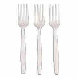 CPLA Cutlery, Heavyweight Fork, Plastic, White, 1,000/Carton (L1801W)