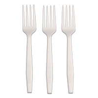 CPLA Cutlery, Heavyweight Fork, Plastic, White, 1,000/Carton (L1801W)