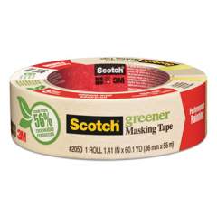 Scotch Greener Masking Tape 2050, 3" Core, 1.41" x 60 yds, Beige (940388)