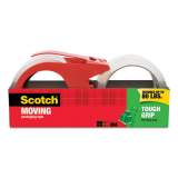 Scotch Tough Grip Moving Packaging Tape with Dispenser, 3" Core, 1.88" x 38.2 yds, Clear, 2/Pack (2719368)