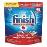 FINISH Powerball Max in 1 Super Charged Ultra Degreaser Dishwasher Tabs, Lemon, Wrapper-Free, 46/Pack (20604)