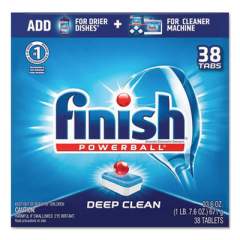FINISH Powerball Dishwasher Tabs, Fresh Scent, 38/Box, 8 Boxes/Carton (20622CT)