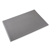 Ribbed Vinyl Anti-Fatigue Mat, Rectangular, Gray Ribbed Surface, 24" x 36" (FL2436GY)