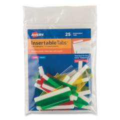 Avery Insertable Index Tabs with Printable Inserts, 1/5-Cut Tabs, Assorted Colors, 2" Wide, 25/Pack (16239)