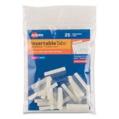 Avery Insertable Index Tabs with Printable Inserts, 1/5-Cut Tabs, Clear, 1" Wide, 25/Pack (16221)