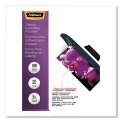 Fellowes SuperQuick Thermal Laminating Pouches, 3 mil, 9" x 11.5", Gloss Clear, 100/Pack (938207)