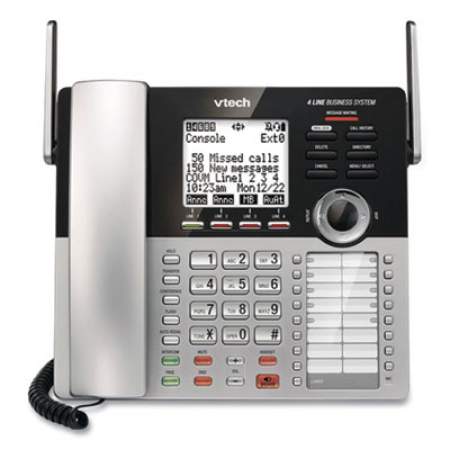 Vtech CM18445 Four-Line Business System Cordless Phone, Silver/Black