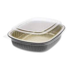 Pactiv Evergreen Classic Carry-Out Containers, 46 oz, 9 x 7 x 2.94, Black/Gold, 50/Carton (Y6710WPSFG)