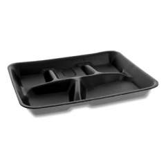 Pactiv Evergreen Lightweight Foam School Trays, 5-Compartment, 8.25 x 10.25 x 1, Black, 500/Carton (YTHB0500SGBX)