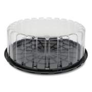 Pactiv Evergreen Round ShowCake 2-Part Cake Container, Shallow 9" Cake Container, 9" Diameter x 3.38"h, Clear/Black, 90/Carton (YEH89902)