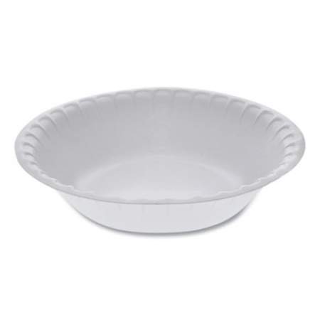 Pactiv Evergreen Unlaminated Foam Dinnerware, Bowl, 30 oz, 5" dia, White, 450/Carton (YTH100300000)
