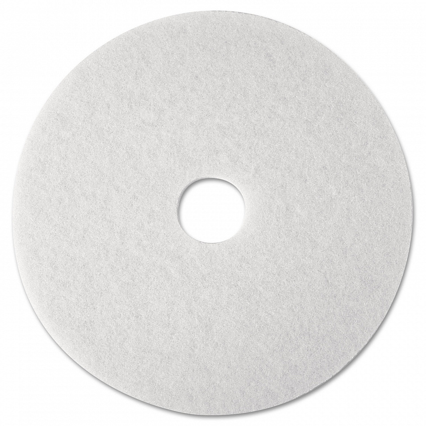 Low-Speed Super Polishing 4100 Floor Pads, 12" Diameter, White, 5/Carton (08476)