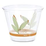 Dart Bare Eco-Forward RPET Cold Cups, 9 oz, Leaf Design, Clear/Green/Orange, 1,000/Carton (RTP9RBARE)