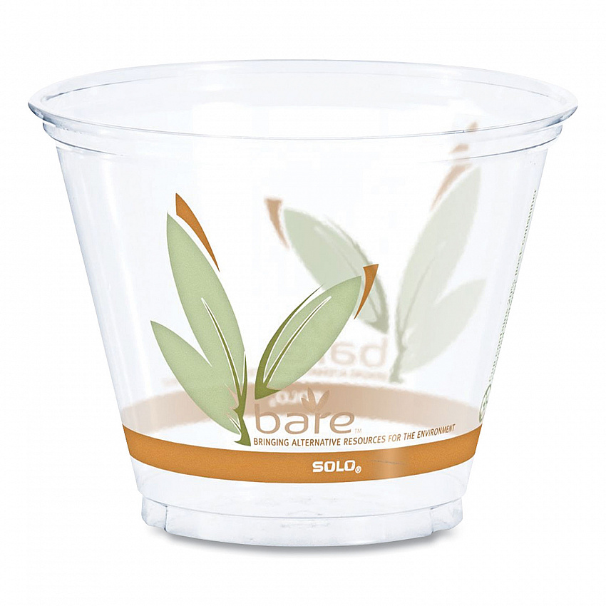 Bare Eco-Forward RPET Cold Cups, ProPlanet Seal, 9 oz, Plastic, Leaf Design, 1,000/Carton (RTP9RBARE)