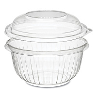 PresentaBowls Bowl/Lid Combo-Paks, Dome Lid, 16 oz, Clear, Plastic, 63/Pack, 4 Packs/Carton (C16BCD)