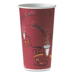 Dart Polycoated Hot Paper Cups, 20 oz, Bistro Design, 600/Carton (420SI)