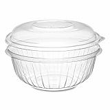 PresentaBowls Bowl/Lid Combo-Paks, 32 oz, Clear, Plastic, 63/Pack, 4 Pack/Carton (C32BCD)