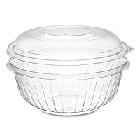 PresentaBowls Bowl/Lid Combo-Paks, 32 oz, Clear, Plastic, 63/Pack, 4 Pack/Carton (C32BCD)