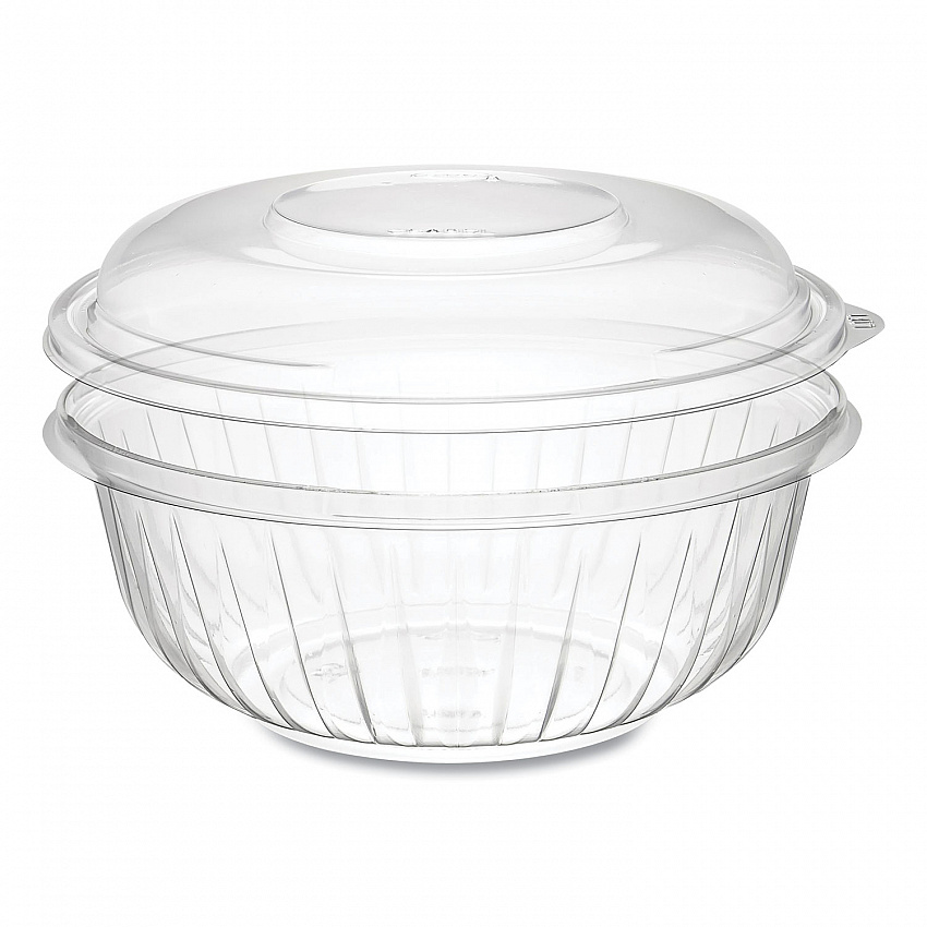 PresentaBowls Bowl/Lid Combo-Paks, 32 oz, Clear, Plastic, 63/Pack, 4 Pack/Carton (C32BCD)