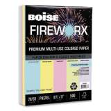 Boise FIREWORX Premium Multi-Use Colored Paper, 20lb, 8.5 x 11, Assorted, 500/Ream (FW2001)