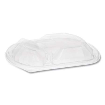 Pactiv Evergreen ClearView MealMaster Lids with Fog Gard Coating, Large 2-Compartment Dome Lid, 9.38 x 8 x 1.25, Clear, 252/Carton (YCN8467H00D0)
