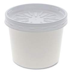 Pactiv Evergreen Paper Round Food Container and Lid Combo, 12 oz, 3.75" Diameter x 3h", White, 250/Carton (D12RBLD)