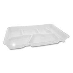 Pactiv Evergreen Lightweight Foam School Trays, 6-Compartment, 8.5 x 11.5 x 1.25, White, 500/Carton (0TH10601SGBX)