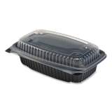 Anchor Packaging Culinary Lites Microwavable Container, 34 oz, 9.55 x 6.65 x 3.04, Clear/Black, 100/Carton (4696911)