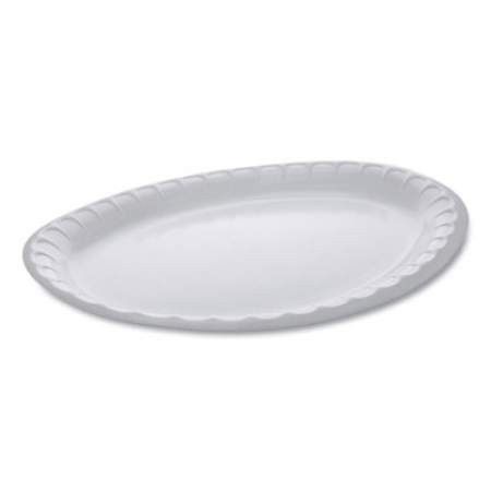 Pactiv Evergreen Laminated Foam Dinnerware, Platter, Oval, 11.5 x 8.5, White, 500/Carton (YTK100430000)