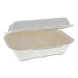 Pactiv Evergreen EarthChoice Bagasse Hinged Lid Container, Dual Tab Lock, 9.1 x 6.1 x 3.3, Natural, 150/Carton (YMCH00890001)