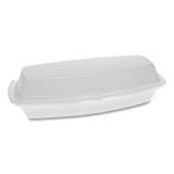 Pactiv Evergreen Foam Hinged Lid Containers, Single Tab Lock Hot Dog, 7.25 x 3 x 2, White, 504/Carton (YTH100980000)