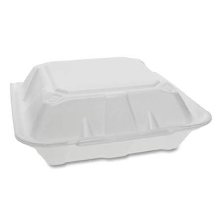 Pactiv Evergreen Foam Hinged Lid Containers, Dual Tab Lock, 9.13 x 9 x 3.25, White, 150/Carton (YTD199010000)