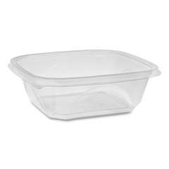 Pactiv Evergreen EarthChoice Recycled PET Square Base Salad Containers, 32 oz, 7 x 7 x 2, Clear, 300/Carton (SAC0732)